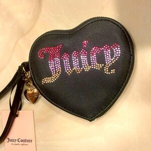 ✨👑Juicy Couture 🔥bling🔥 heart wristlet wallet coin purse NWT